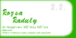 rozsa raduly business card